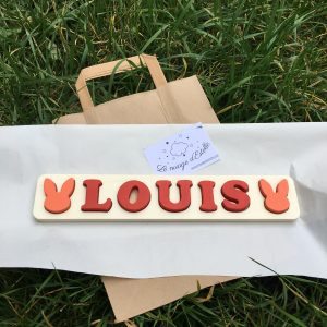 Puzzle prénom lapins Coquelicot Cornaline
